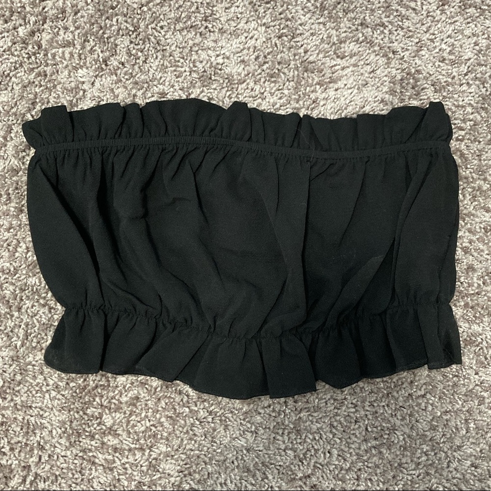 SHEIN BLACK STRAPLESS BANDEAU TOP AND MATCHING MAXI SKIRT - Picture 3 of 6